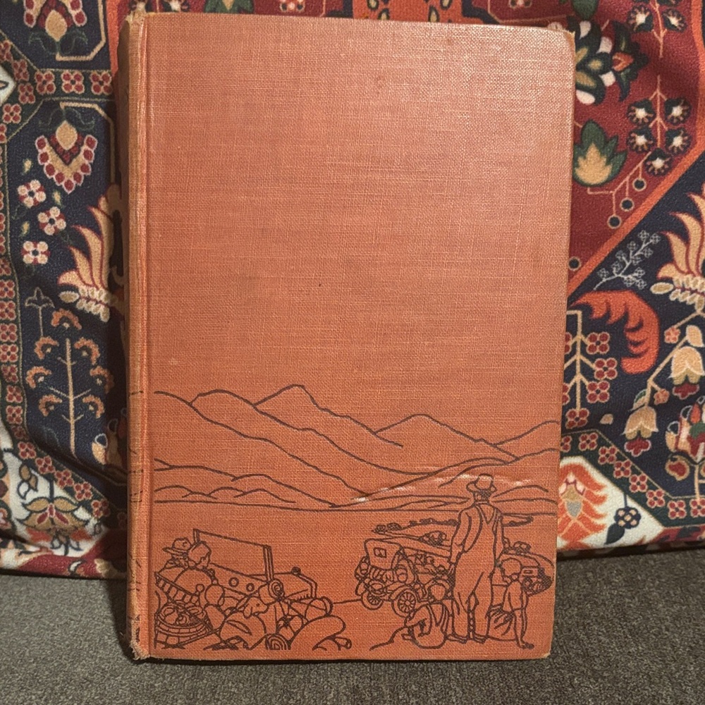 Vintage Collectible Orange Hardcover 1941 Print “The Grapes of Wrath”